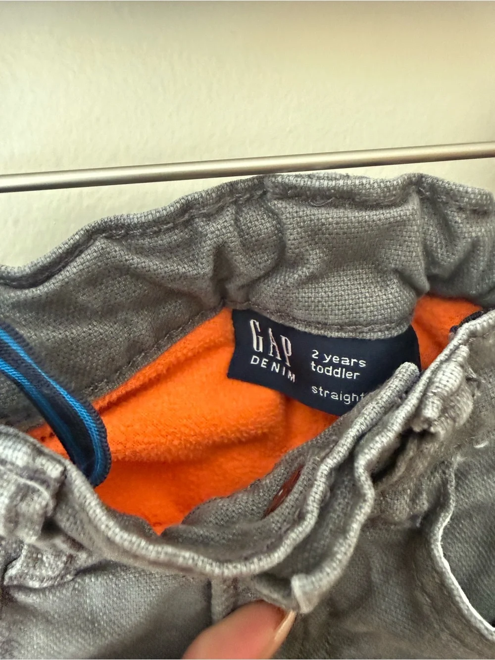 GAP Kids Gray Straight-Leg Jeans Fleece Lined Adjustable waist